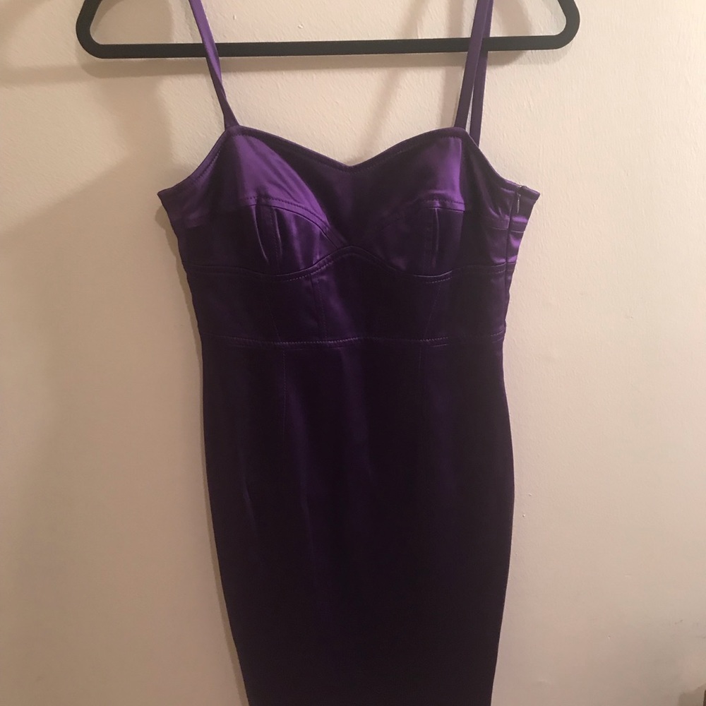 Escada Purple Satin Midi Dress